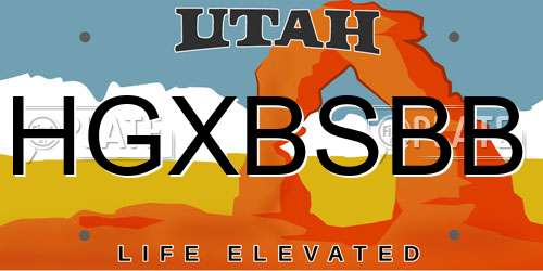 HGXBSBB Utah License Plate