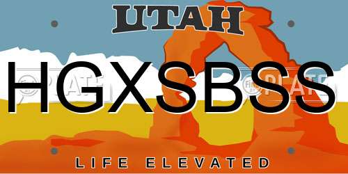 HGXSBSS Utah License Plate