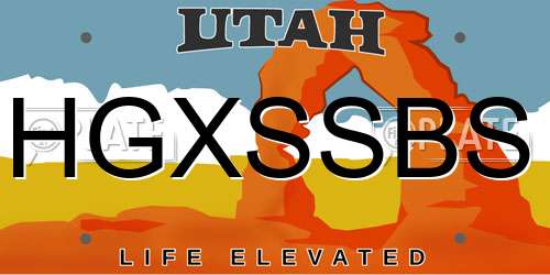 HGXSSBS Utah License Plate