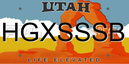 HGXSSSB Utah License Plate