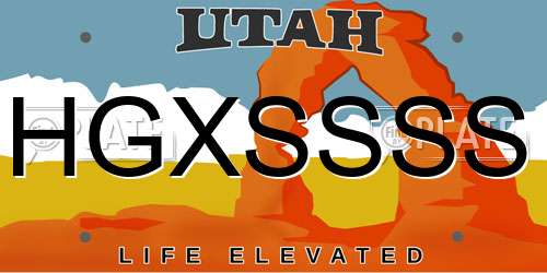 HGXSSSS Utah License Plate