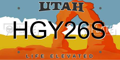 HGY26S Utah License Plate