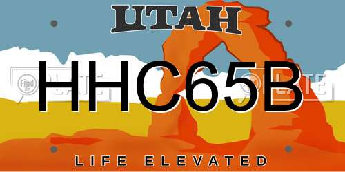 HHC65B Utah License Plate