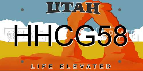 HHCG58 Utah License Plate