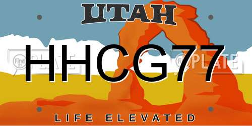 HHCG77 Utah License Plate