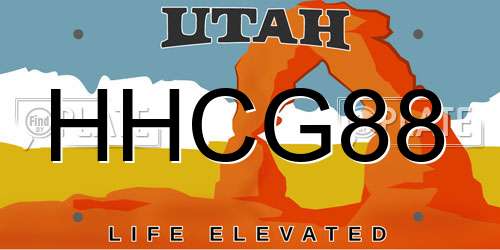 HHCG88 Utah License Plate