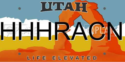HHHRACN Utah License Plate