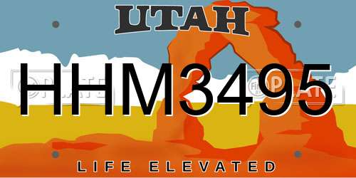 HHM3495 Utah License Plate