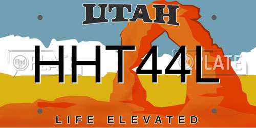 HHT44L Utah License Plate