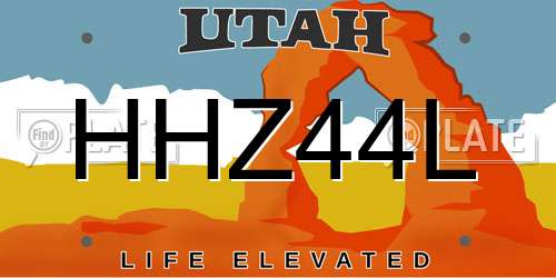 HHZ44L Utah License Plate