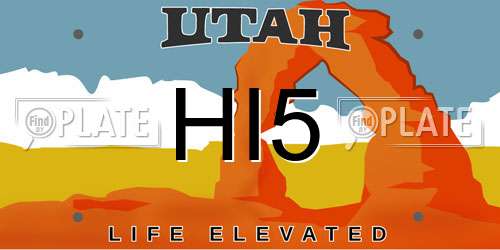 HI5 Utah License Plate