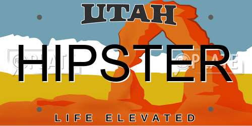 HIPSTER Utah License Plate