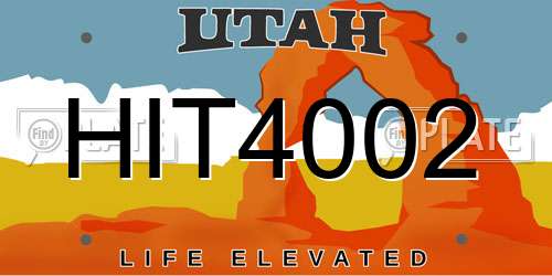 HIT4002 Utah License Plate