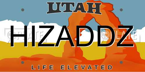 HIZADDZ Utah License Plate