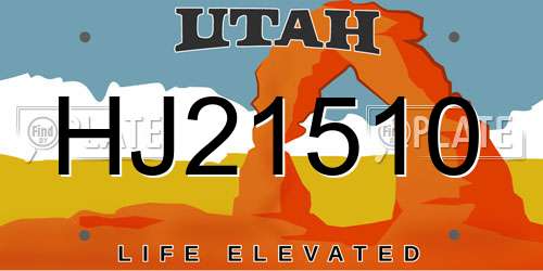 HJ21510 Utah License Plate