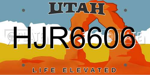 HJR6606 Utah License Plate