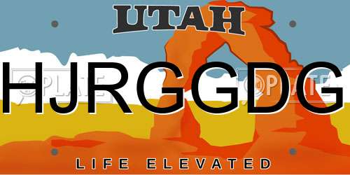 HJRGGDG Utah License Plate
