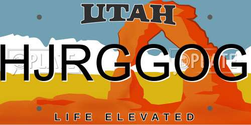HJRGGOG Utah License Plate