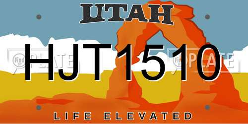 HJT1510 Utah License Plate