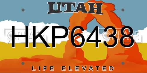 HKP6438 Utah License Plate