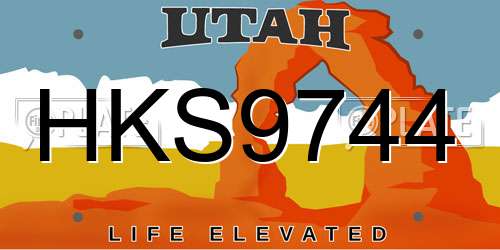 HKS9744 Utah License Plate