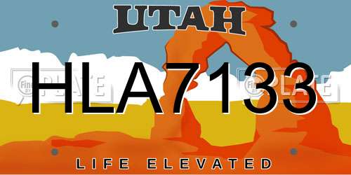 HLA7133 Utah License Plate