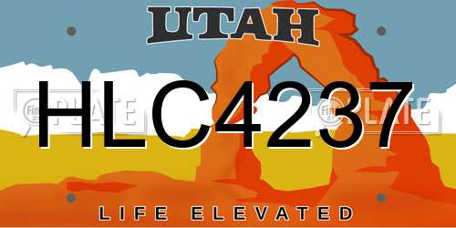HLC4237 Utah License Plate