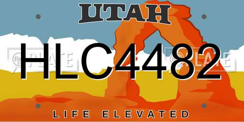 HLC4482 Utah License Plate