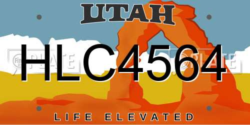 HLC4564 Utah License Plate