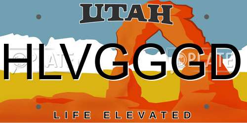 HLVGGGD Utah License Plate