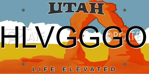 HLVGGGO Utah License Plate