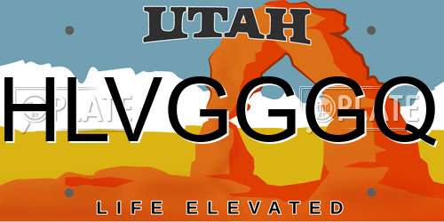 HLVGGGQ Utah License Plate
