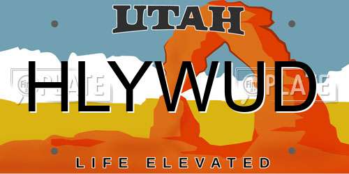 HLYWUD Utah License Plate