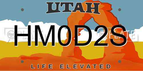 HM0D2S Utah License Plate