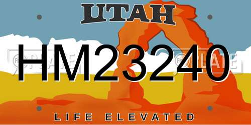 HM23240 Utah License Plate