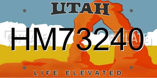 HM73240 Utah License Plate