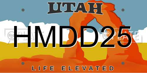HMDD25 Utah License Plate