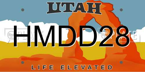 HMDD28 Utah License Plate