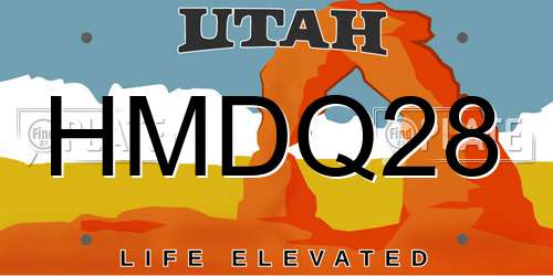 HMDQ28 Utah License Plate
