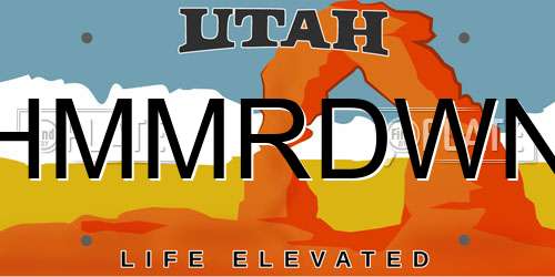HMMRDWN Utah License Plate