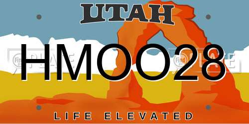 HMOO28 Utah License Plate