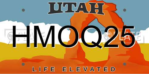 HMOQ25 Utah License Plate