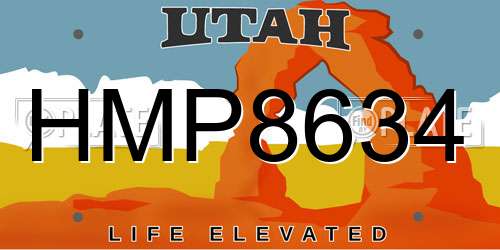 HMP8634 Utah License Plate