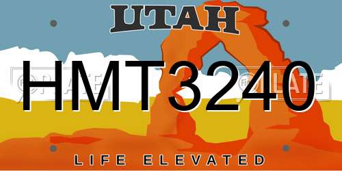 HMT3240 Utah License Plate