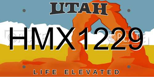 HMX1229 Utah License Plate