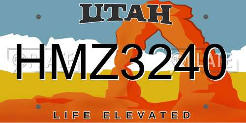 HMZ3240 Utah License Plate