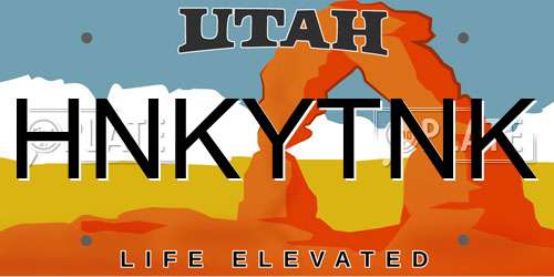 HNKYTNK Utah License Plate