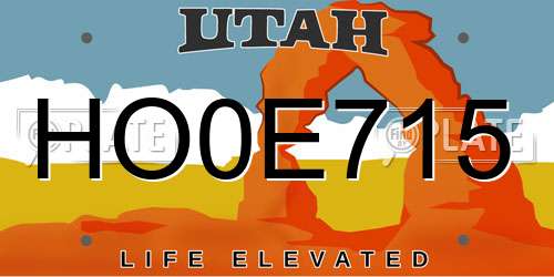 HO0E715 Utah License Plate