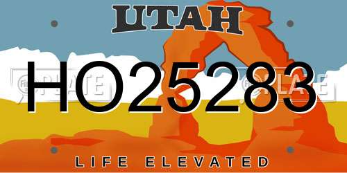 HO25283 Utah License Plate