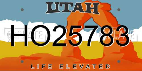 HO25783 Utah License Plate